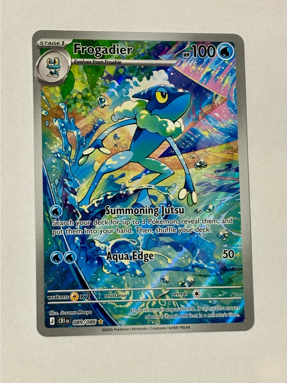 Pokemon Frogadier Illustration Rare Holographic - Chaos Rising - NM